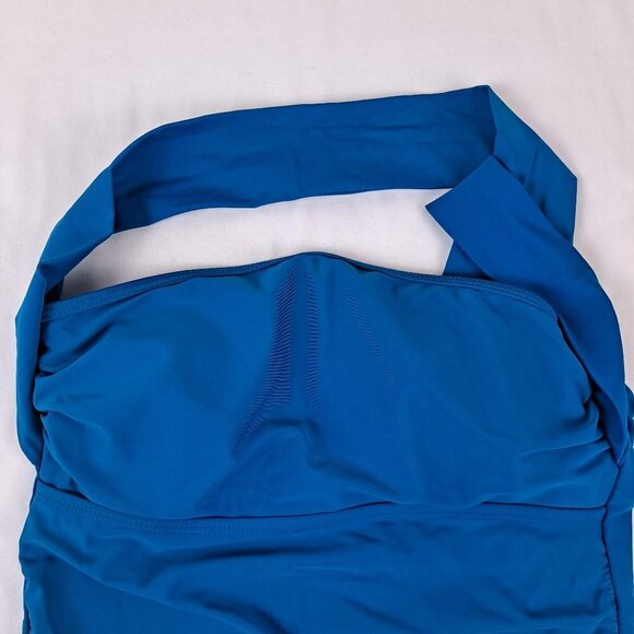 Tempt Me Size Med Turquoise Blue Tankini Swim One Shoulder Ruching NWT - Picture 3 of 15